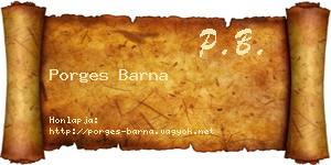 Porges Barna névjegykártya