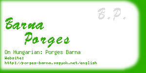 barna porges business card
